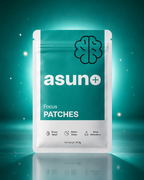 Asuno Focus Patches pouch — teal wearable focus patch, front
